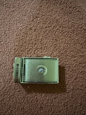 Men's Silver-tone Belt Buckle with Eagle Emblem